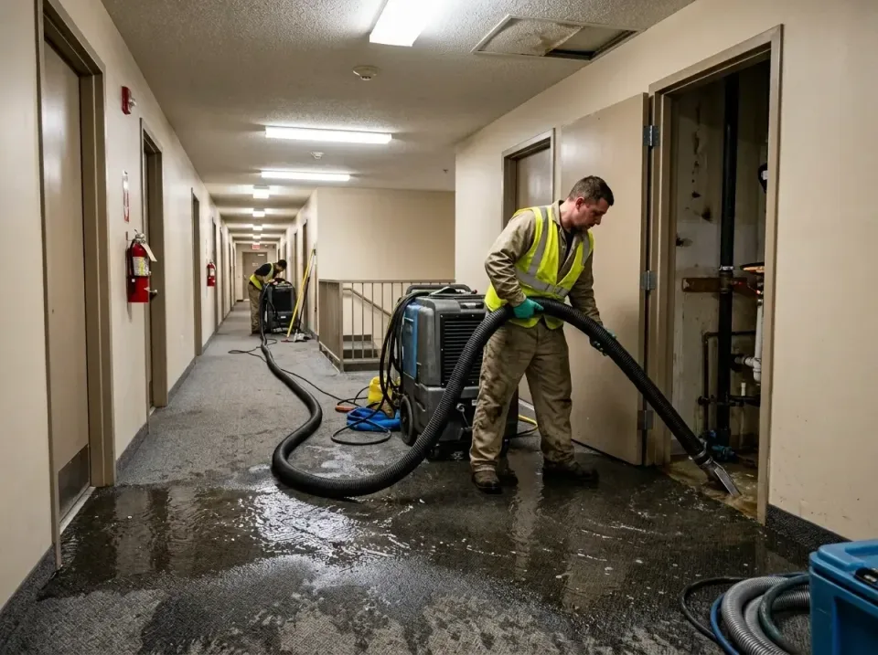 multi-unit-apartment-hallway-f-005 — frequently asked questions, Emergency Burst Pipe Water Extraction & Removal in Chickash…